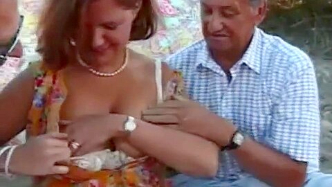 Mature Threesome Outdoor